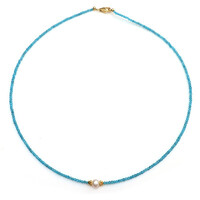 Blauer Apatit-Silberhalskette