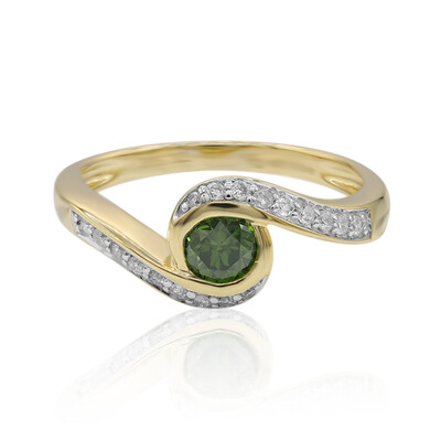Grüner VS1 Brillant-Goldring (Annette)