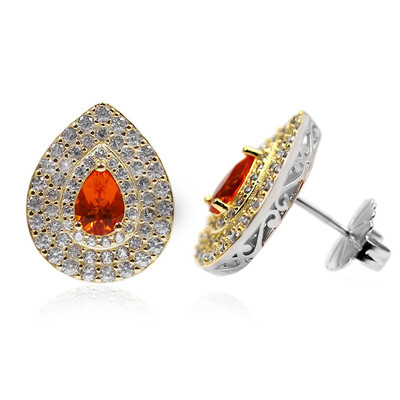 Mexikanischer Feueropal-Silberohrringe (Dallas Prince Designs)