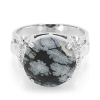 Schneeflocken-Obsidian-Silberring