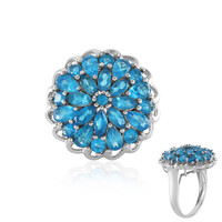 Neonblauer Apatit-Silberring