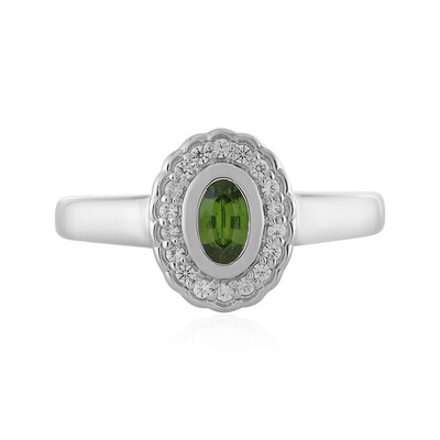 Grüner Ceylon-Zirkon-Silberring