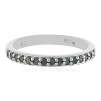 Blauer I3 Diamant-Silberring