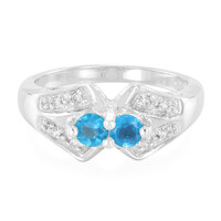 Neonblauer Apatit-Silberring