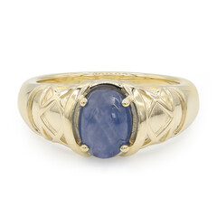 Blauer Stern-Saphir-Goldring