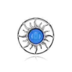 Blauer Kolumbianischer Bernstein-Silberanhänger