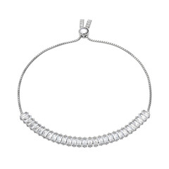 Weißer Topas-Silberarmband