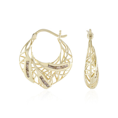 I2 Champagner-Diamant-Goldohrringe (Ornaments by de Melo)