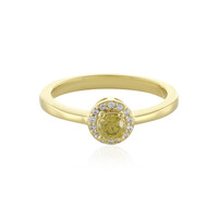 Gelber I3 Diamant-Silberring