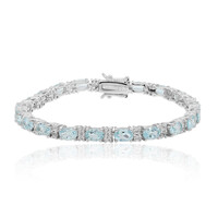 Himmelblauer Topas-Silberarmband