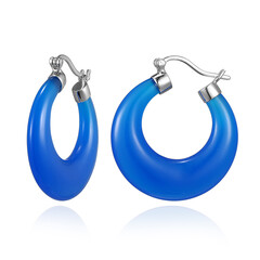 Blauer Achat-Silberohrringe