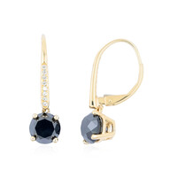 Schwarzer Diamant-Goldohrringe