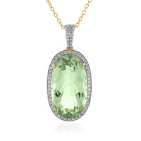 Grüner Amethyst-Silberhalskette