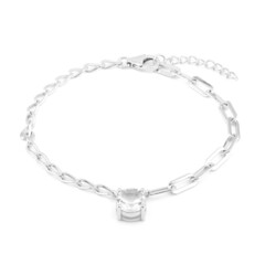 Weißer Topas-Silberarmband