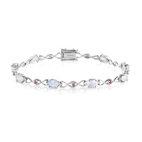 Regenbogen-Mondstein-Silberarmband