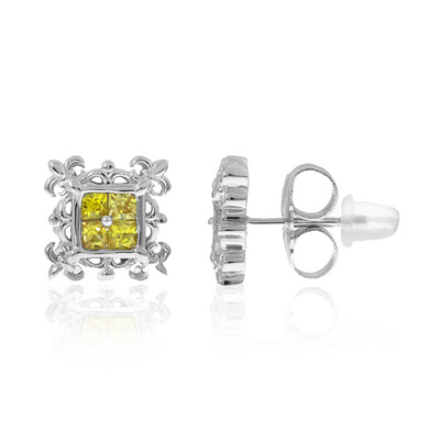 Gelber Saphir-Silberohrringe (Dallas Prince Designs)