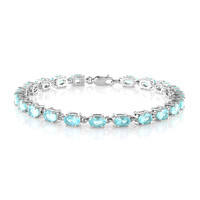 Blauer Apatit-Silberarmband