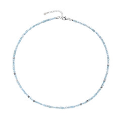 Blauer Apatit-Silberhalskette