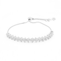 Weißer Topas-Silberarmband