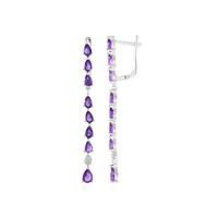Sambia-Amethyst-Silberohrringe