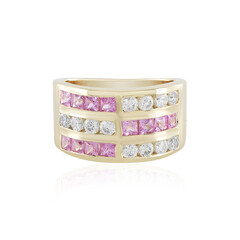 Pinkfarbener Ceylon-Saphir-Goldring (Adela Gold)