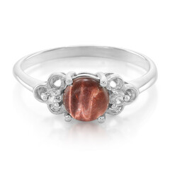 Rotes Tigerauge-Silberring