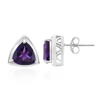 Sambia-Amethyst-Silberohrringe