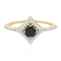 Schwarzer Diamant-Goldring