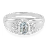 Himmelblauer Topas-Herren-Silberring