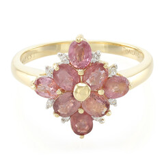 Nicht erhitzter Padparadscha-Saphir-Goldring (AMAYANI)