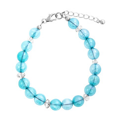 Aqua Aura-Quarz-Silberarmband