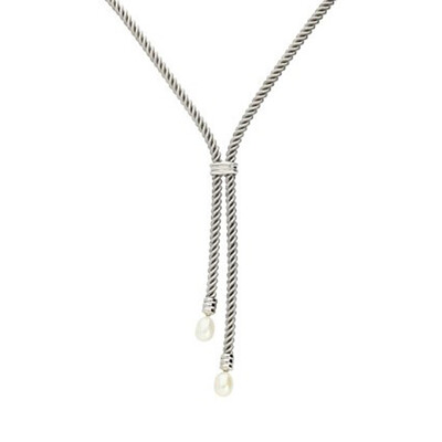 Weiße Süßwasserzuchtperlen-Silbercollier