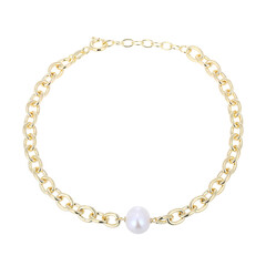 Weiße Süßwasserzuchtperlen-Silberarmband