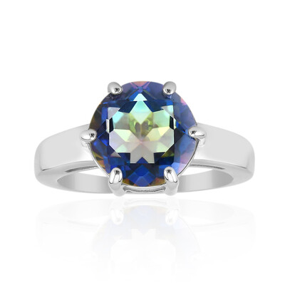 Blauer Mystik-Quarz-Silberring