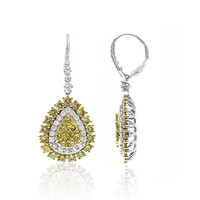 Gelber SI1 Diamant-Goldohrringe (CIRARI)
