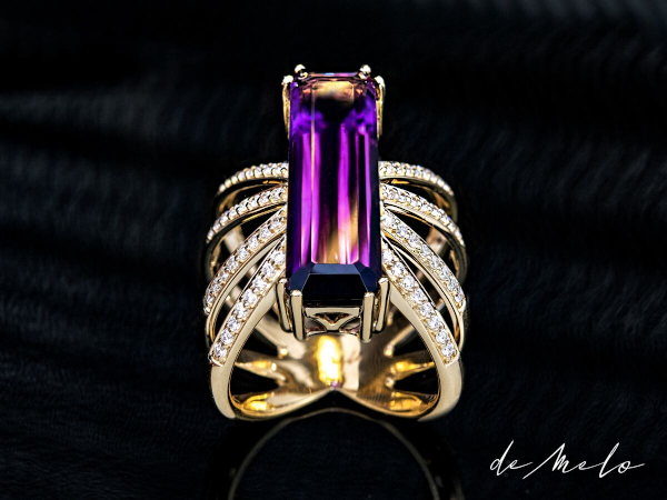 Anahi-Amethyst-Goldring von de Melo