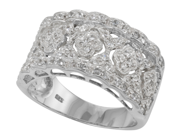 neu Edelstein filigranes breites Design wertvoll Saphir Ring 925 Silber fac